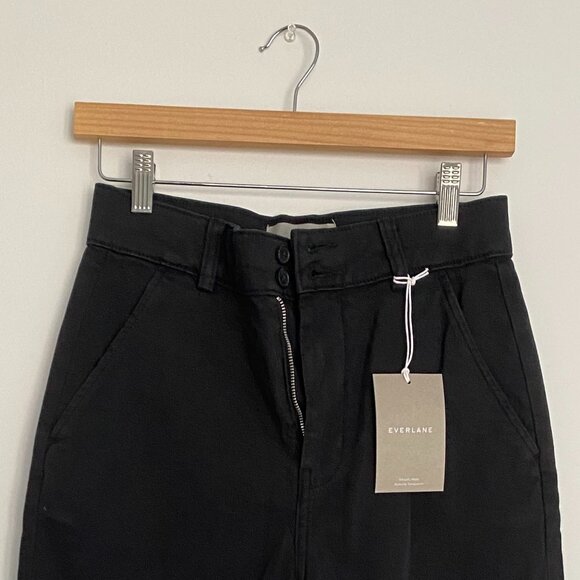 NWOT Everlane Organic Cotton Wide-Leg Pant | Black | Size 4 - Picture 4 of 4